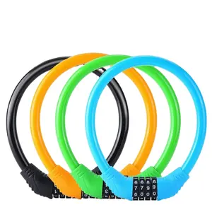 keyless silicone Bike security Lock Combination Chain Bicycle Cable Padlock custom 4 Digit locks padlock Combination for bicycle