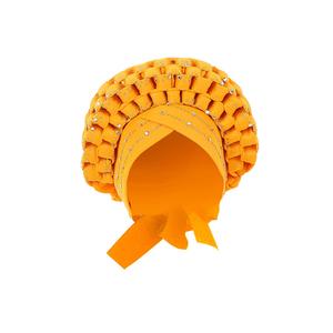 Donne africane giallo turbante copricapo con paillettes copri capelli per ragazze abbigliamento per ragazze - Product Image 3