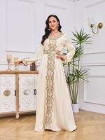 Abaya Lanna élégante et respirante à broderie florale décontractée, longue plissée en polyester, pour femmes musulmanes, idéale pour la prière, les mariages et l'Aïd