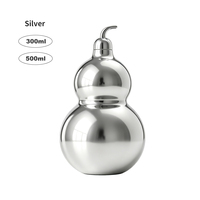 Bouteille d'eau portable en acier inoxydable isolée en forme de gourde porte-bonheur 10 oz, gourde isotherme à double paroi avec sangle détachable, design unique