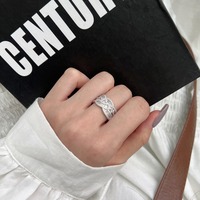 Dylam Offre Spéciale Luxe Punk Hip Hop Cubain Cz Zircon Cubique Zircone Bague Fine Jewelry S925 Sterling Silver Diamond Rings For Women