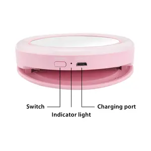 Espejo led portatil espejo ricaricabile bolsillo espejos de mano con luz