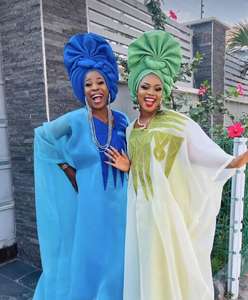 HZM-60945 Pañuelo Nigeriano para la Cabeza, Turbante Africano ASO Oke Gele, Preconfeccionado, Hecho a Mano, Gorro Turbante Africano para Fiesta - Product Image 5