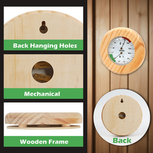 Essential <span class=keywords><strong>Indoor</strong></span> Scale Hygrometer Zifferblatt <span class=keywords><strong>Thermometer</strong></span> Komfort Entspannungs geräte Zubehör für Home Sauna Haushalts design - Product Image 5
