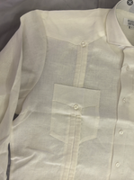 Chemise Homme 100% Lin à Quatre Poches, Manches Longues Brodées, Boutonnée – Style Mariage Cubain Mexicain