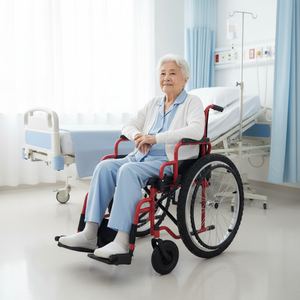 כסא גלגלים ידני RAFU RF6003A עם 8 צמיגים, 24 אינץ' קדמי, משענת יד מתכווננת וניתנת להסרה, משענת רגליים נשלפת, קיפול צד-בצד מאחור - Product Image 2