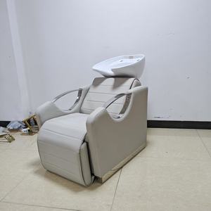 Station de lavage de cheveux moderne personnalisée, équipement de salon de coiffure, salon de beauté, chaise de shampooing électrique avec bol en céramique - Product Image 1