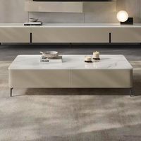 Ensemble de meubles de salon en marbre de luxe moderne, table basse, console TV, design minimaliste durable et portable