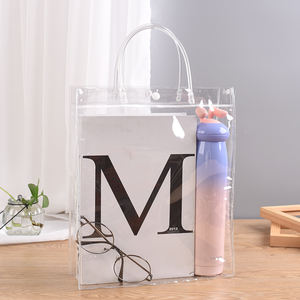 Sac transparent en PVC pour boissons de vin <span class=keywords><strong>rouge</strong></span>, sachet d'emballage portable personnalisé de cosmétiques, exquis de cadeau avec boutons, unités - Product Image 6