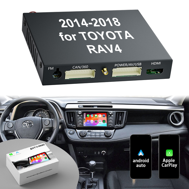 RAV4 Upgrade Decoder Module Interface Kit Support Wireless Apple CarPlay and Android Auto for Toyota RAV4 2014 -2018