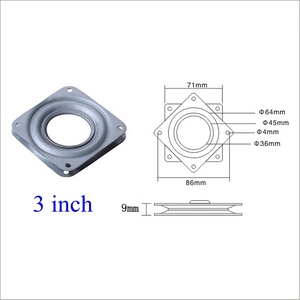 3 Inch 71Mm Tấm Mạ Kẽm Cơ Chế Xoay Lazy Susan Mang 360 Độ Hiển Thị Xoay Đế Đế Tấm Xoay Vuông - Product Image 5