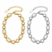 Bracelet à breloques européen de luxe en acier inoxydable plaqué or 18 carats avec zircon, anti-ternissement, pour femmes, vente en gros, prêt à expédier