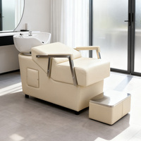 Fauteuil de lavage pour salon de coiffure avec bac en céramique de haute qualité, lit de salon confortable et mobilier de salon doux avec cuvette