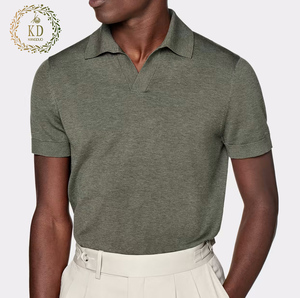 KD maglieria Custom OEM ODM estate Slim Fit maglia <span class=keywords><strong>corta</strong></span> in <span class=keywords><strong>cotone</strong></span> senza bottoni Polo da uomo maglione - Product Image 1