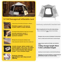 Tenda Keluarga Mewah Zentopia Anti Air Bahan Oxford Tiup Otomatis untuk 4-6 Orang, Cocok untuk Berkemah, Glamping, Resor, Luar Ruangan, Siap Pakai untuk Empat Musim