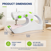 Máquina de Coser Portátil Mini UFR-207, Manual, con Adaptador o Carga USB, Ecológica, para Uso en el Hogar y de Viaje
