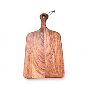 Tabla de cortar carne de madera lacada con mango, para montar en la pared, apta para lavavajillas, duradera, sostenible, de forma rectangular, con un grosor de 0.4 cm. - Product Image 5