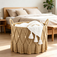 Grand panier à linge, panier tissé pour le rangement du linge.