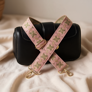 Cinghia in Tessuto da 5 Cm, Accessorio per Borsa con Fibbia Rotonda, Rosa Chiaro - Product Image 2