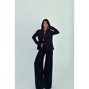 Conjunto de Traje de Pantalón Negro con Cordones para Mujer - Product Image 3