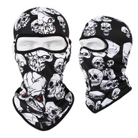 Masque unisexe noir cool tête de mort fantôme avec logo personnalisé, cagoule intégrale pour cyclisme, moto, CS, ski, 1 trou
