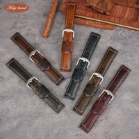 Fasce di orologio al quarzo personalizzate Heqi lusso unico e durevole morbido vintage regolabile in vera pelle accessori parti cinturino orologio