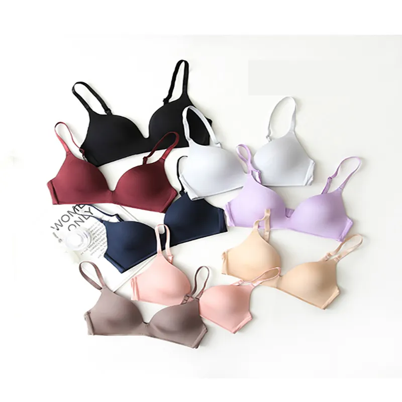 Bra Push Up Tanpa Kawat Wanita, BH Lingerie Seksi Cup A B Tanpa Kawat Tiga Perempat (3/4 Cup)