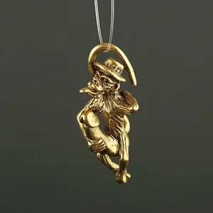 Cute Monkey Key Chain Metal Simulation Ornament Gift Gold Plated Custom Keyring