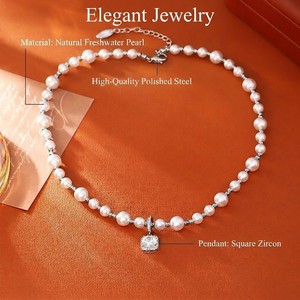 Collar JinSpark 'Ethereal Rose' de Varias Capas con <span class=keywords><strong>Perlas</strong></span> y Circonitas, Chapado en Oro de 18K - Product Image 4