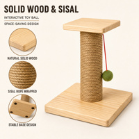 Vente en gros d'usine : Griffoir pour chat en sisal naturel personnalisé, en bois massif, avec boule interactive suspendue