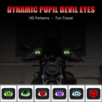 Lumière LED étanche RGB Devil Eye pour moto/voiture Modification dynamique du rétroviseur à distance Auto éclairage extérieur