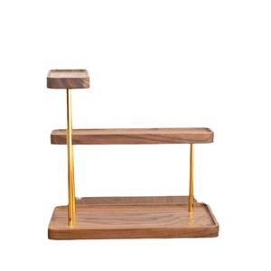 Black walnut solid wood <b>desktop</b> <b>shelf</b>, multi-layer storage rack, <b>desktop</b> key tray, entryway/front door <b>shelf</b> - Product Image 5