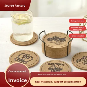 Posavasos de Madera Aislante Ecológico Personalizado para Coche, Tapete Moderno Redondo Antideslizante y Antiescaldante para Café y Té - Product Image 3