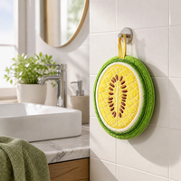 Nouvelle conception : Serviette de toilette en peluche kiwi, personnalisée, douce, verte