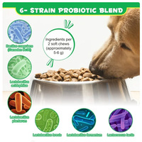 Petop 100 Milliards de Probiotiques Canins avec Enzymes Digestives, Citrouille, Santé Intestinale, Soutien Immunitaire, Comprimés à Ingrédients Limités, Saveur Canard
