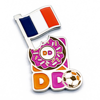 Fabricant de badges en métal émaillé dur plaqué or avec paillettes, personnalisés, drapeau croisé Australie Espagne pour