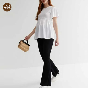 Vente chaude femmes é<span class=keywords><strong>t</strong></span>é vêtements de maternité Logo personnalisé solide <span class=keywords><strong>enceinte</strong></span> jupe <span class=keywords><strong>t</strong></span>-<span class=keywords><strong>shirt</strong></span> - Product Image 3