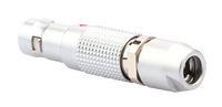 Mini connecteur FGG.00B.302, motif riz, en laiton chromé, fiche autobloquante push-pull