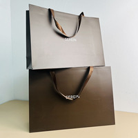 Sac en papier brun de luxe personnalisé à bas prix, imprimé sur mesure avec votre propre logo, idéal pour les cadeaux et le shopping