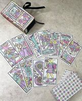 Jeu de tarot personnalisé en papier avec boîte rigide à couvercle et guide pour la divination, lecture, cadeau d'anniversaire, divertissement familial