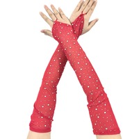 Gants de scène à mailles fines, gants à doigts croisés estampés à chaud, gants longs respirants de protection solaire pour boîte de nuit