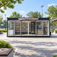 Kiosque de café modulaire préfabriqué certifié CE, aménagement personnalisé, stand de restauration rapide avec cuisine complète pour commerce de rue