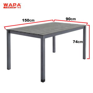 Table de jardin en plastique et aluminium, 1.5x0.9m - Product Image 3