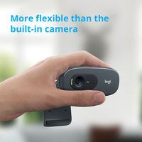 Untuk Logitech C270 kamera Web CMOS 720p USB fokus otomatis dengan mikrofon bawaan untuk Desktop/Laptop/Monitor komputer stok