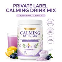Mélange en poudre apaisant pour adultes, soutien à la relaxation, magnésium, glycine, L-théanine, boisson bien-être quotidienne, pot, marque privée OEM/ODM