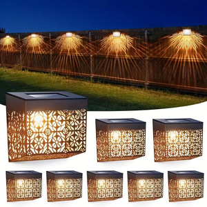 Lampe murale solaire creuse Le Jin, lumière blanche chaude, pour cour extérieure, jardin, lampe décorative - Product Image 4