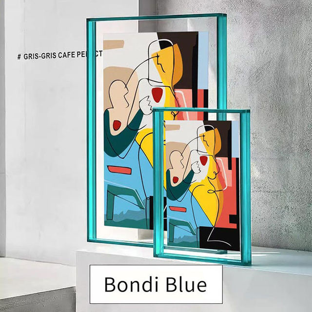 Acrylic Rectangle Vertical Suspended Wall Mounted Photo Frame Creative Contrasting Color Simple Modern Decoration