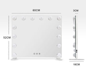 Bulb Style <strong>Mirror</strong> Led Touch Screen Makeup Vanity Make <strong>up</strong> Bulb <strong>Mirror</strong> With 15 <strong>Light</strong> Bulbs - Product Image 6