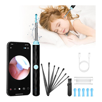 Produits pour la maison intelligente : Kit de nettoyage d'oreilles intelligent avec endoscope caméra de poche sans fil HD 1296p en plastique, 8 embouts de nettoyage de cérumen, pour le bureau