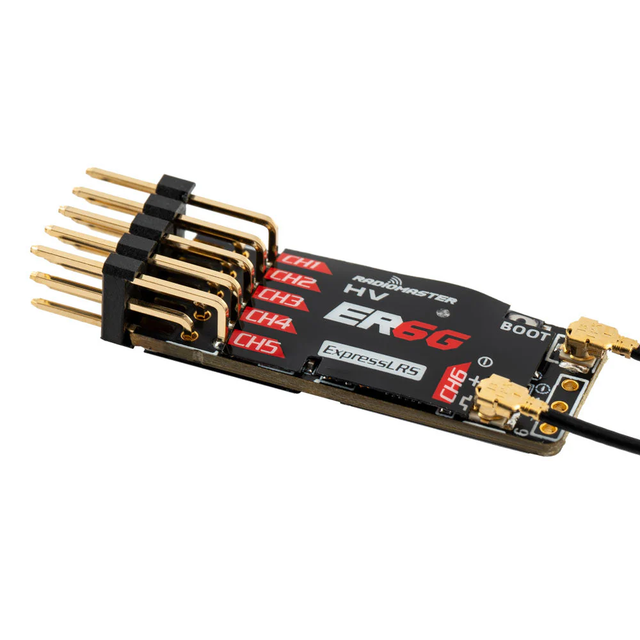 Wholesale RadioMaster ER6G ER6GV ELRS 24G PWM Receiver 6 Channel High Sensitivity Vario RX for RC Helicopter Glider Airplane